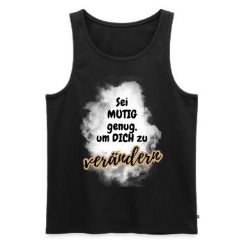POSITIVE EINSTELLUNG MINDSET Motivation - Männer Premium Bio Tank Top - Schwarz - Vorne - AI Model Male 178 light (178cm)