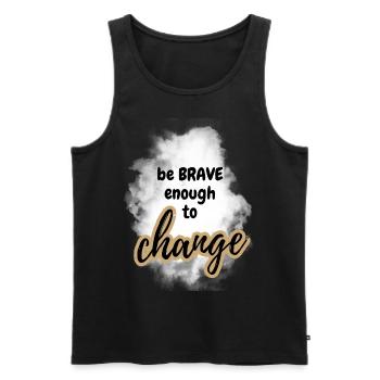 POSITIVE EINSTELLUNG MINDSET Motivation - Männer Premium Bio Tank Top - Schwarz - Vorne - AI Model Male 178 light (178cm)