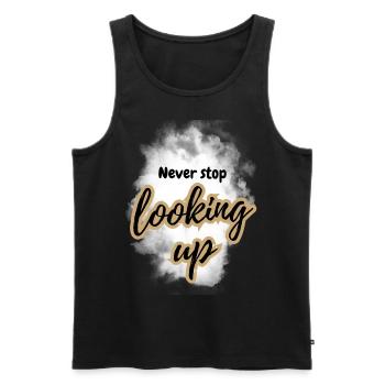 POSITIVE EINSTELLUNG MINDSET Motivation - Männer Premium Bio Tank Top - Schwarz - Vorne - AI Model Male 178 light (178cm)