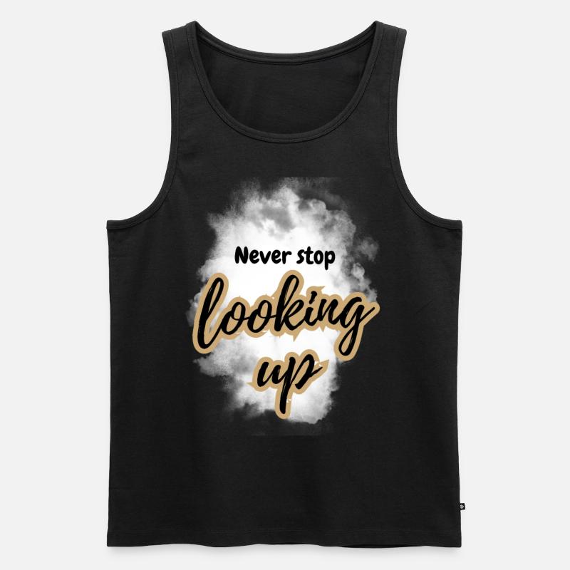 POSITIVE EINSTELLUNG MINDSET Motivation - Männer Premium Bio Tank Top - Schwarz