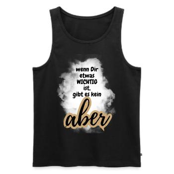 POSITIVE EINSTELLUNG MINDSET Motivation - Männer Premium Bio Tank Top - Schwarz - Vorne - AI Model Male 178 light (178cm)