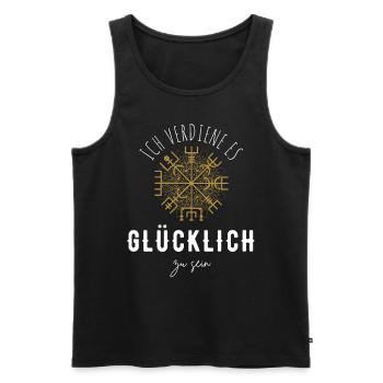 Wegweiser MOTIVATION - VEGVISIR - Männer Premium Bio Tank Top - Schwarz - Vorne - AI Model Male 178 light (178cm)
