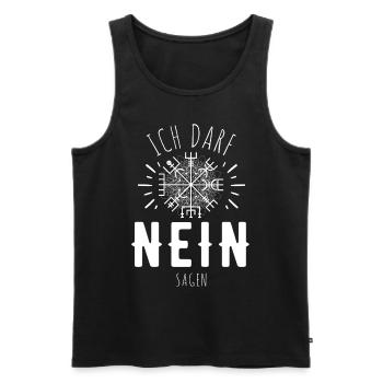 Wegweiser RUNEN Motivation - VEGVISIR - Männer Premium Bio Tank Top - Schwarz - Vorne - Michal (187cm)