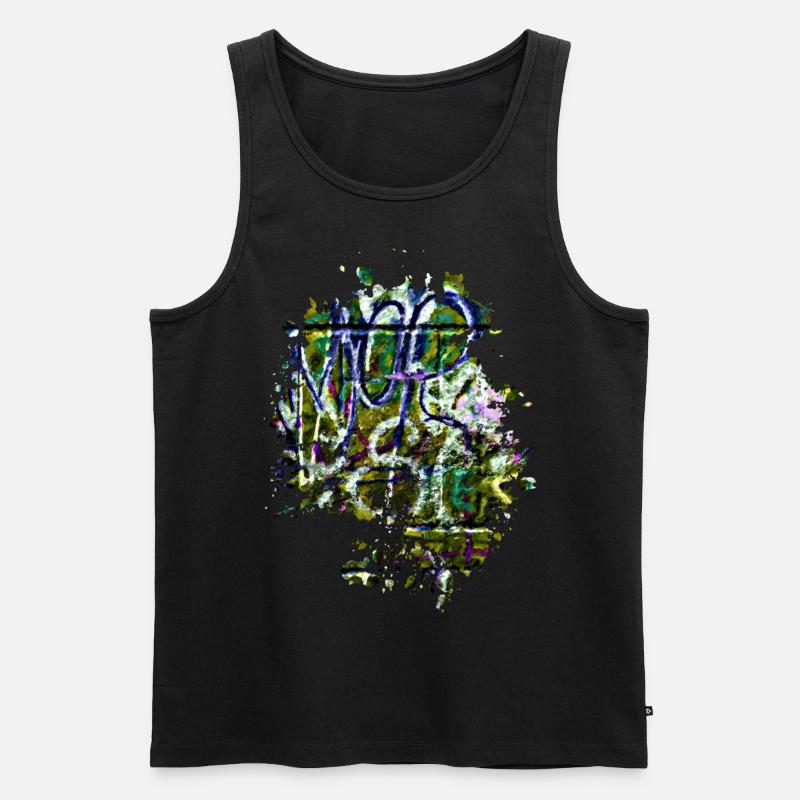 Graffiti - Männer Premium Bio Tank Top - Schwarz