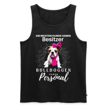 Bulldogge Bulldog Bulldoggen Mama Papa - Männer Premium Bio Tank Top - Schwarz - Vorne - Michal (187cm)
