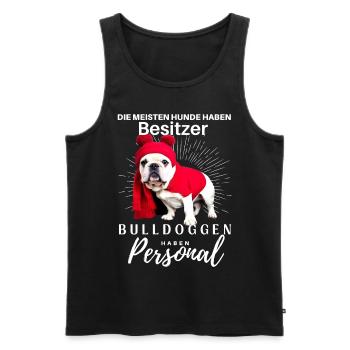Bulldogge Bulldog Bulldoggen Mama Papa - Männer Premium Bio Tank Top - Schwarz - Vorne - Michal (187cm)