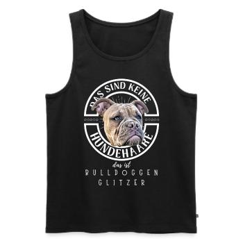 Bulldogge Bulldog Bulldoggen BULLDOGGENGLITZER - Männer Premium Bio Tank Top - Schwarz - Vorne - Michal (187cm)