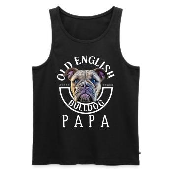 Bulldog Bulldog Bulldogs Papa - Débardeur bio Premium Homme - noir - Devant - AI Model Male 178 light (178cm)