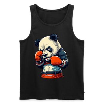 Box Panda - Men's Premium Organic Tank Top - black - Front - AI Model Male 178 light (178cm)