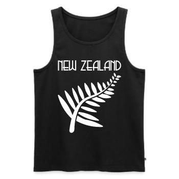 Neuseeland Farne Farn Kiwi Geschenk - Männer Premium Bio Tank Top - Schwarz - Vorne - Michal (187cm)
