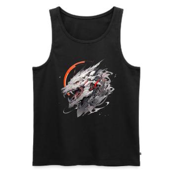 Mecha Tier Tiger Wolf Fuchs Drache Cyborg - Männer Premium Bio Tank Top - Schwarz - Vorne - AI Model Male 178 light (178cm)