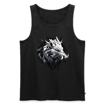 Mecha Tier Tiger Wolf Fuchs Cyborg Wildschwein - Männer Premium Bio Tank Top - Schwarz - Vorne - AI Model Male 178 light (178cm)