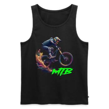 Vélo VTT - Débardeur bio Premium Homme - noir - Devant - Michal (187cm)