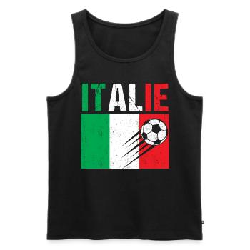 Drapeau Italie cadeau football foot italien - Débardeur bio Premium Homme - noir - Devant - AI Model Male 178 light (178cm)