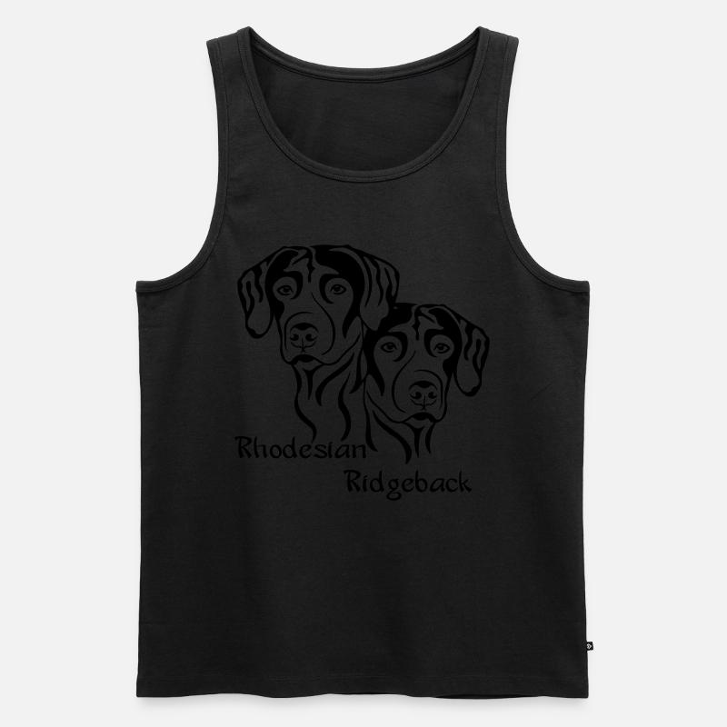 2 Rhodesian Ridgeback / helle Stoffe - Männer Premium Bio Tank Top - Schwarz