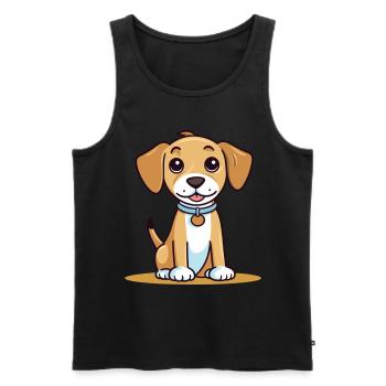 Cute dog design for dog owners - Men's Premium Organic Tank Top - black - Front - Michal (187cm)