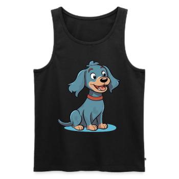 Cute dog design for dog owners - Men's Premium Organic Tank Top - black - Front - AI Model Male 178 light (178cm)