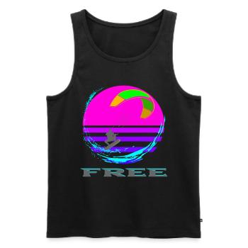 Kitesurfing - Männer Premium Bio Tank Top - Schwarz - Vorne - AI Model Male 178 light (178cm)