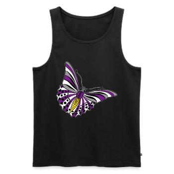 Schmetterling asexual non binary labrys lesbian - Männer Premium Bio Tank Top - Schwarz - Vorne - AI Model Male 178 light (178cm)
