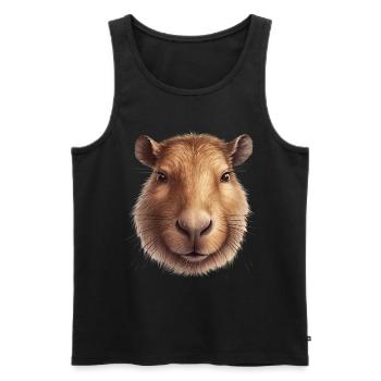 Capybara Wasserschwein retro Nagetier Tier lustig - Männer Premium Bio Tank Top - Schwarz - Vorne - AI Model Male 178 light (178cm)