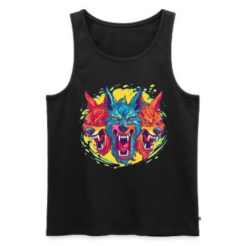 Dog Wolf Werewolf Cerberus Hellhound myth - Men's Premium Organic Tank Top - black - Front - Michal (187cm)