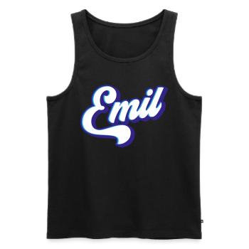 Emil | Couleurs changeantes - Débardeur bio Premium Homme - noir - Devant - Michal (187cm)