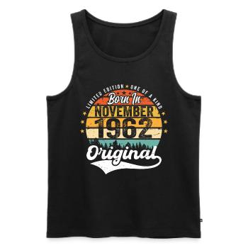 Legendary since November 1962 - 1962 - Men's Premium Organic Tank Top - black - Front - AI Model Male 178 light (178cm)