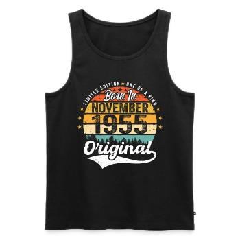 Legendär seit November 1955 - 1955 - Männer Premium Bio Tank Top - Schwarz - Vorne - AI Model Male 178 light (178cm)