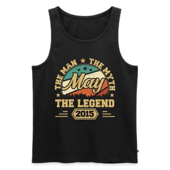 Mai 2015 - Geburtstagsgeschenk geboren im Mai 2015 - Männer Premium Bio Tank Top - Schwarz - Vorne - Michal (187cm)