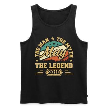 May 2010 - birthday present born in May 2010 - Men's Premium Organic Tank Top - black - Front - AI Model Male 178 light (178cm)