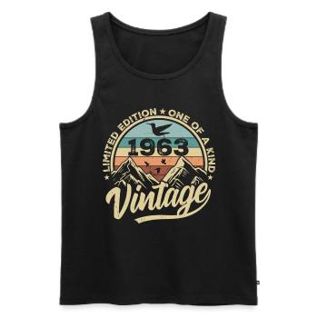 Original Jahrgang 1963 Geburtstagsgeschenk 1963 - Männer Premium Bio Tank Top - Schwarz - Vorne - Michal (187cm)