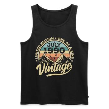Born in July 1990 Born Birthday July 1990 - Men's Premium Organic Tank Top - black - Front - Michal (187cm)