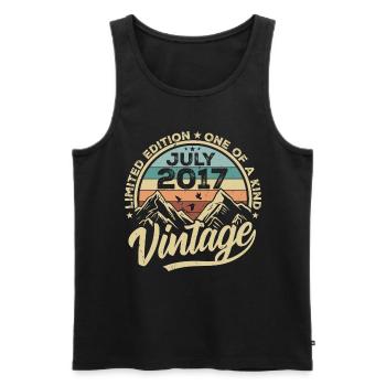 Born in July 2017 Vintage Birthday July 2017 - Men's Premium Organic Tank Top - black - Front - Michal (187cm)