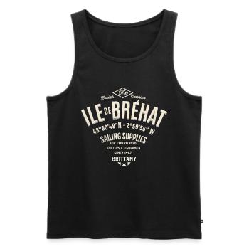Ile de Bréhat Segelzubehör - Männer Premium Bio Tank Top - Schwarz - Vorne - AI Model Male 178 light (178cm)