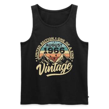 Geburtstag August 1966 Geburtstagsgeschenk August - Männer Premium Bio Tank Top - Schwarz - Vorne - AI Model Male 178 light (178cm)