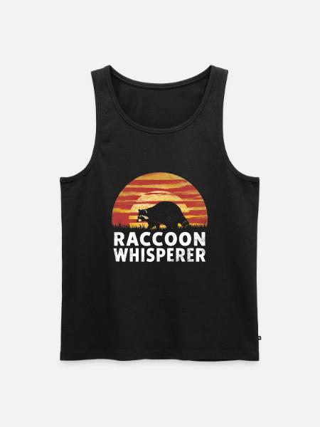Raccoon Whisperer - Männer Premium Bio Tank Top - Schwarz