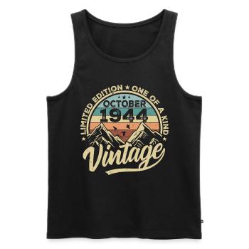 October 1944 Birthday 1944 Born October 1944 - Men's Premium Organic Tank Top - black - Front - Michal (187cm)
