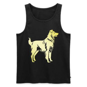 Australian Shepherd Hund Silhouette - Männer Premium Bio Tank Top - Schwarz - Vorne - Michal (187cm)