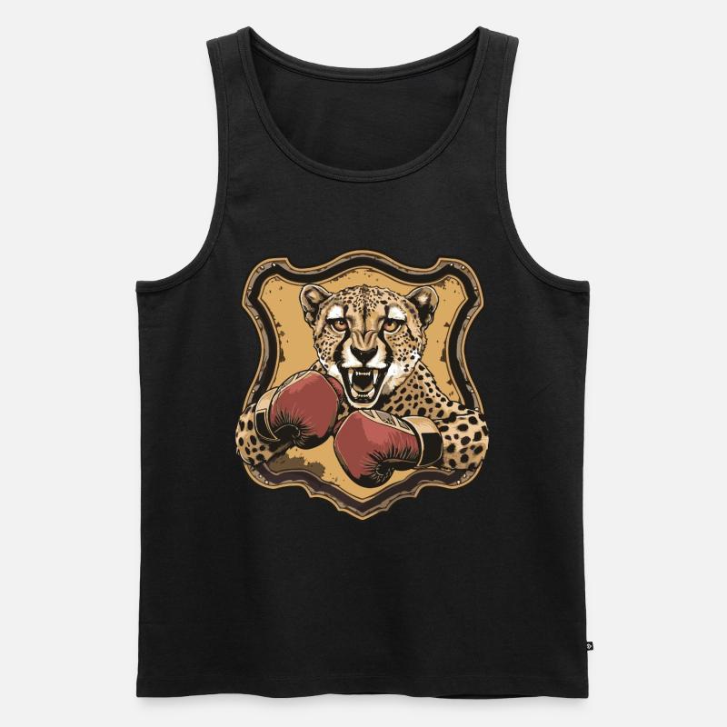 Guépard Boxer MMA Logo - Débardeur bio Premium Homme - noir