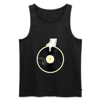 Vinyl Schallplatte - Männer Premium Bio Tank Top - Schwarz - Vorne - AI Model Male 178 light (178cm)