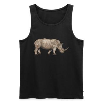 Rhinoceros from the side - Men's Premium Organic Tank Top - black - Front - AI Model Male 178 light (178cm)