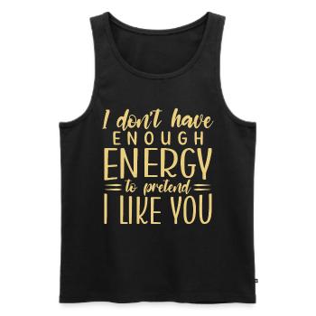 Introvertiert Schüchtern Antisozial - Männer Premium Bio Tank Top - Schwarz - Vorne - Michal (187cm)