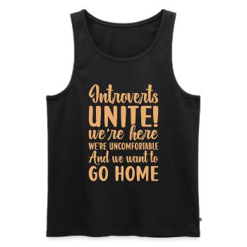 Introvertiert Schüchtern Antisozial - Männer Premium Bio Tank Top - Schwarz - Vorne - Michal (187cm)