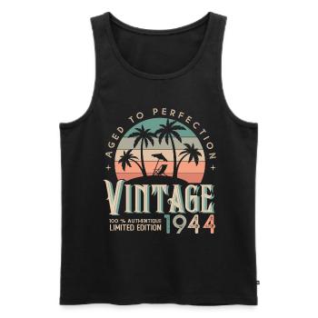 1944 Birthday Gift Born 1944 - Men's Premium Organic Tank Top - black - Front - Michal (187cm)