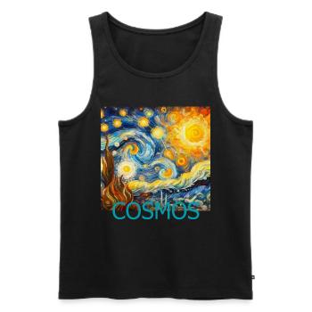 Cosmos - Men's Premium Organic Tank Top - black - Front - AI Model Male 178 light (178cm)