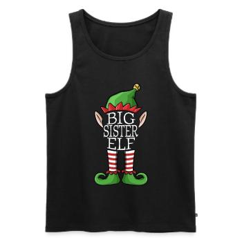 Big Sister Elf Xmas Christmas Family Costume - Men's Premium Organic Tank Top - black - Front - AI Model Male 178 light (178cm)