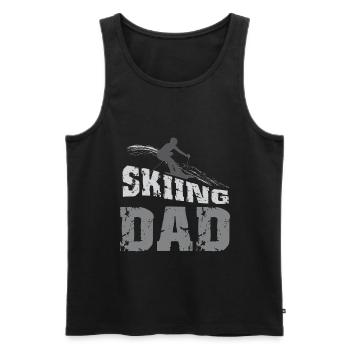 Skiing Dad Skier Winter Skis Snow - Men's Premium Organic Tank Top - black - Front - AI Model Male 178 light (178cm)