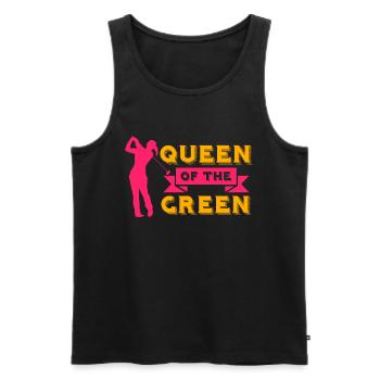 Queen of the Green Golfer Golfer Putt Club - Men's Premium Organic Tank Top - black - Front - AI Model Male 178 light (178cm)