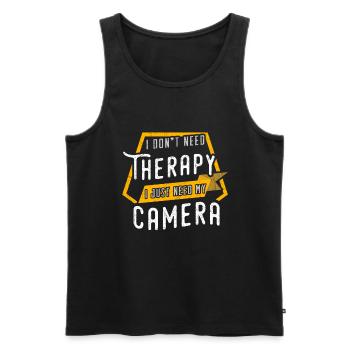 i dont need therapy cameraFotograph Geschenk Fotog - Männer Premium Bio Tank Top - Schwarz - Vorne - Michal (187cm)