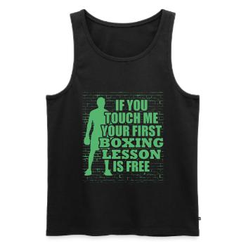 Boxer Boxing Coach Boxing Boxing Boxe Combat - Débardeur bio Premium Homme - noir - Devant - AI Model Male 178 light (178cm)